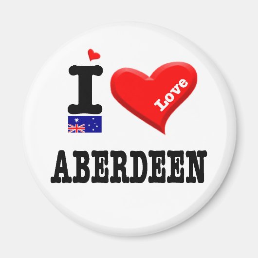 Aimant ABERDEEN - I Love (Devant)