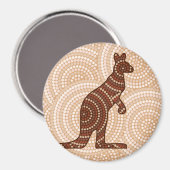 Aimant Aboriginal kangaroo dot painting (Recto/Verso)
