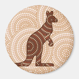 Aimant Aboriginal kangaroo dot painting