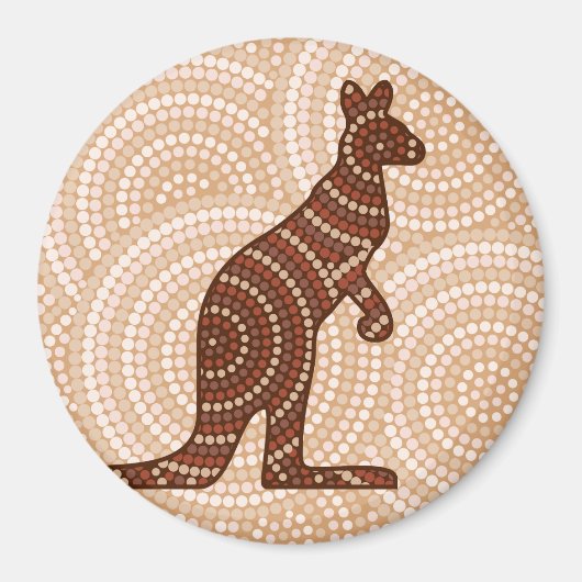 Aimant Aboriginal kangaroo dot painting (Devant)