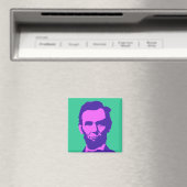 Aimant Abraham Lincoln en Pop Art rose & violet (In Situ (Lave-vaisselle))