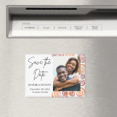 Aimant Abstract African Shape Photo Wedding Save the Date (In Situ (Lave-vaisselle))