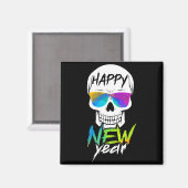 Aimant Abstract Happy New Skull Year  (Recto/Verso)