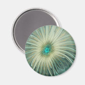 Aimant Abstract Sage Green Fantasy Flower Fractal Art (Recto/Verso)