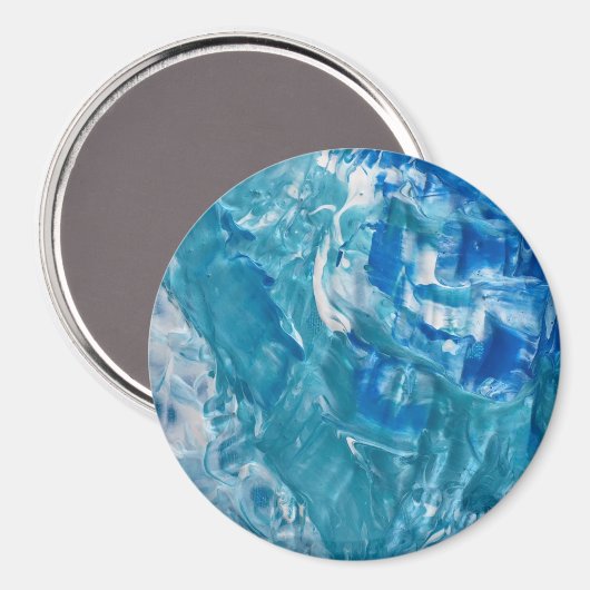 Aimant Abstract Teal Blue White (Recto/Verso)