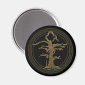 Aimant Abstrait Ancien Arbre sans fil Brown (Recto/Verso)