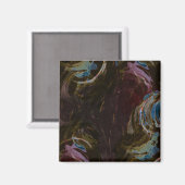 Aimant Abstrait atomique noir rétro (Recto/Verso)