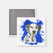 Aimant Abstrait bleu chien dalmate (Recto/Verso)