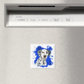 Aimant Abstrait bleu chien dalmate (In Situ (Lave-vaisselle))