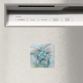 Aimant Abstrait Bleu Vert Papillon Imaginaire Fractal Art (In Situ (Lave-vaisselle))