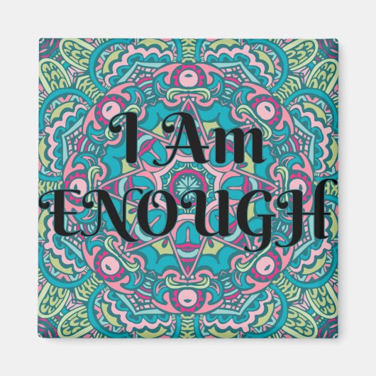Aimant Abstrait Boho Mandala Je Suis Assez Affirmation (Devant)
