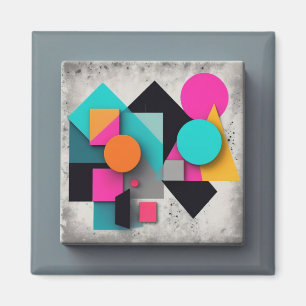 Aimant Abstrait coloré Artiste Unique Cool Vibrant