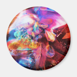 Aimant abstrait en verre de Boro d'arc-en-ciel