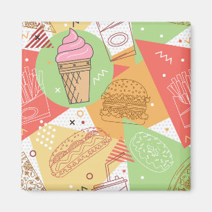 Aimant Abstrait girly pastel joyeux et illustrations