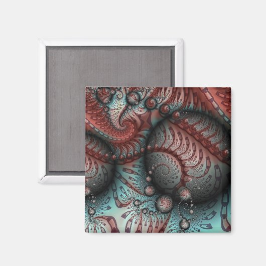 Aimant Abstrait Imaginaire dynamique Fractal Art Brown Bl (Recto/Verso)