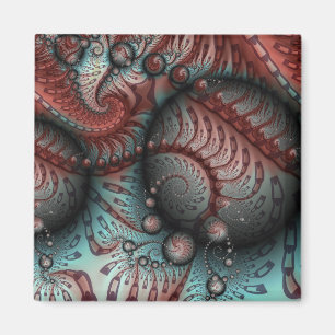 Aimant Abstrait Imaginaire dynamique Fractal Art Brown Bl