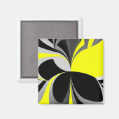 Aimant Abstrait jaune gris noir (Recto/Verso)