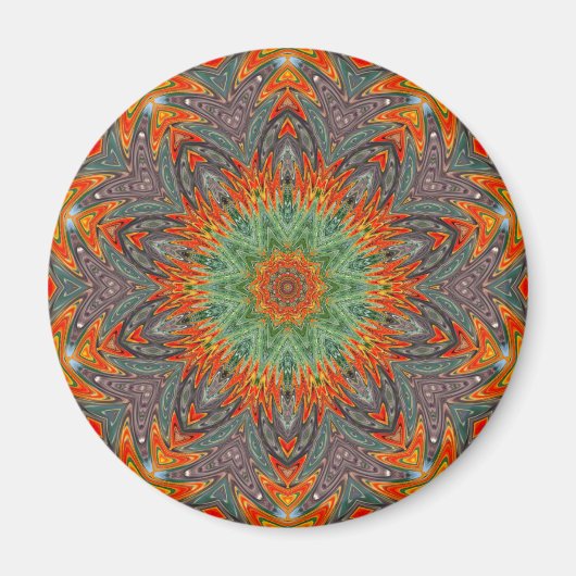 Aimant abstrait mandala coloré (Devant)