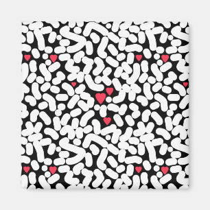 Aimant Abstrait noir blanc
