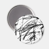 Aimant Abstrait noir et blanc (Recto/Verso)