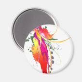 Aimant Abstrait Oiseau de Paradise Paint Splatters (Recto/Verso)