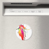 Aimant Abstrait Oiseau de Paradise Paint Splatters (In Situ (Lave-vaisselle))