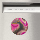 Aimant Abstrait rose et noir avec perruques d'or (In Situ (Lave-vaisselle))