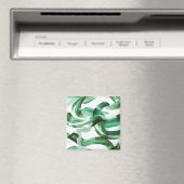 Aimant Abstrait Traits de Pinceau Vert Minimal Moderne (In Situ (Lave-vaisselle))