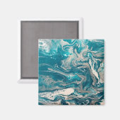 Aimant Abstrait Turquoise (Recto/Verso)