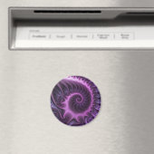 Aimant Abstrait Vivant Spirale d'Art Fractal Rose Violet (In Situ (Lave-vaisselle))
