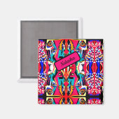 Aimant Abstraite explosion colorée d'amour (Recto/Verso)