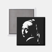 Aimant Abstraite fille avec oreille perle (Recto/Verso)