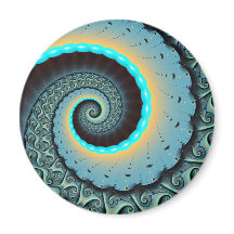 Abstraite spirale d'art fractal bleu turquoise ora