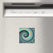 Aimant Abstraite spirale d'art fractal bleu turquoise ora (In Situ (Lave-vaisselle))