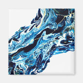 Aimant Abyss Abstract Navy Blue Gold White Fluid Art (Devant)