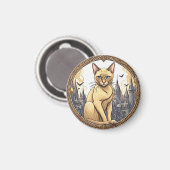 Aimant Abyssinian Chat devant le château (Recto/Verso)