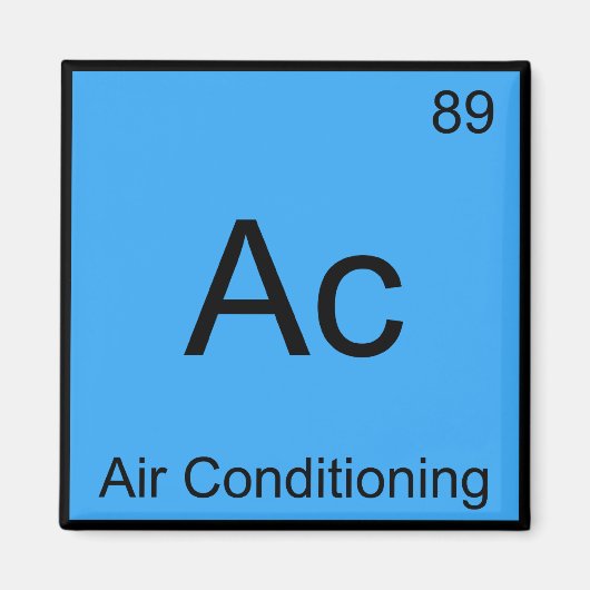 Aimant Ac - Air conditionné Chimie Élément Symbole Tee (Devant)