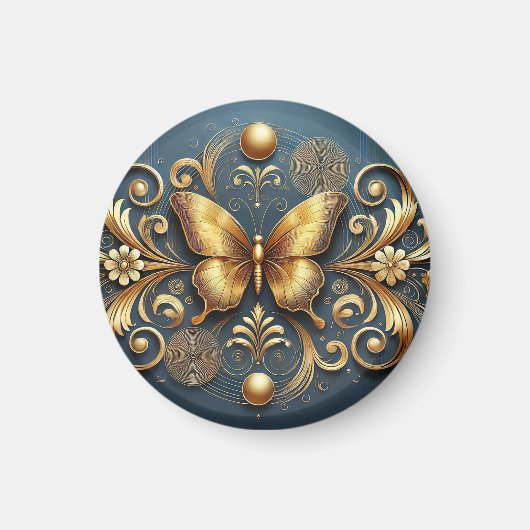 Aimant ✨ Accent Décoratif Papillon Doré 🦋 (Devant)