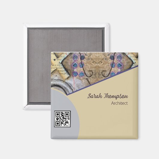 Aimant Accents Abstraits simples et modernes Code ou logo (Recto/Verso)