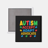 Aimant Accepter Adapt Advocate Sensibilisation sur l'auti (Recto/Verso)