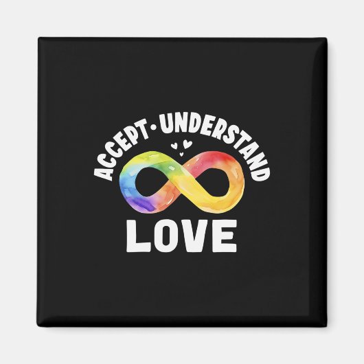 Aimant Accepter Comprendre la Sensibilisation sur l'autis (Devant)