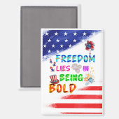 Aimant Accessoires de liberté réside dans l'audace (Recto/Verso)