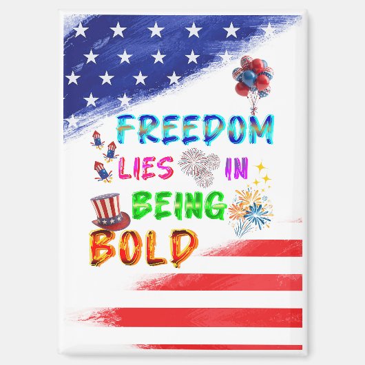 Aimant Accessoires de liberté réside dans l'audace (Recto)