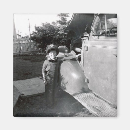 Aimant Accompagnateur de station-service rétro des années (Devant)