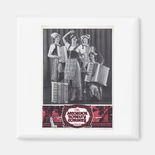 Aimant Accordion Girls Vintage Ad (Devant)