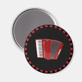 Aimant Accordion : L'accordéon rouge (Recto/Verso)