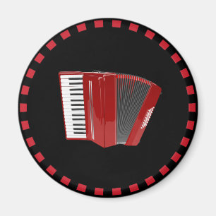 Aimant Accordion : L'accordéon rouge