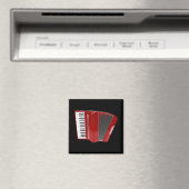Aimant Accordion : L'Accordion Rouge (In Situ (Lave-vaisselle))