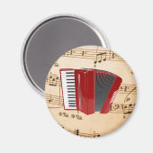 Aimant Accordion Music, design populaire, (Recto/Verso)