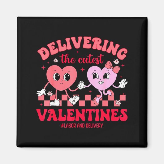 Aimant Accouchement du plus mignon Saint-Valentin Travail (Devant)